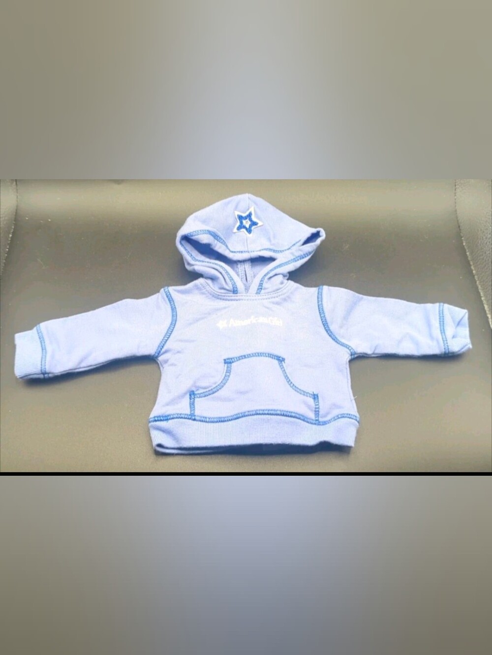 American Girl Baby Blue Hooded Sweatshirt with Star Accent